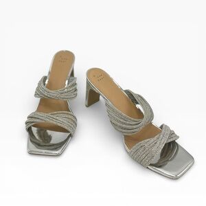 A New Day Silver Strappy Heels Size 14